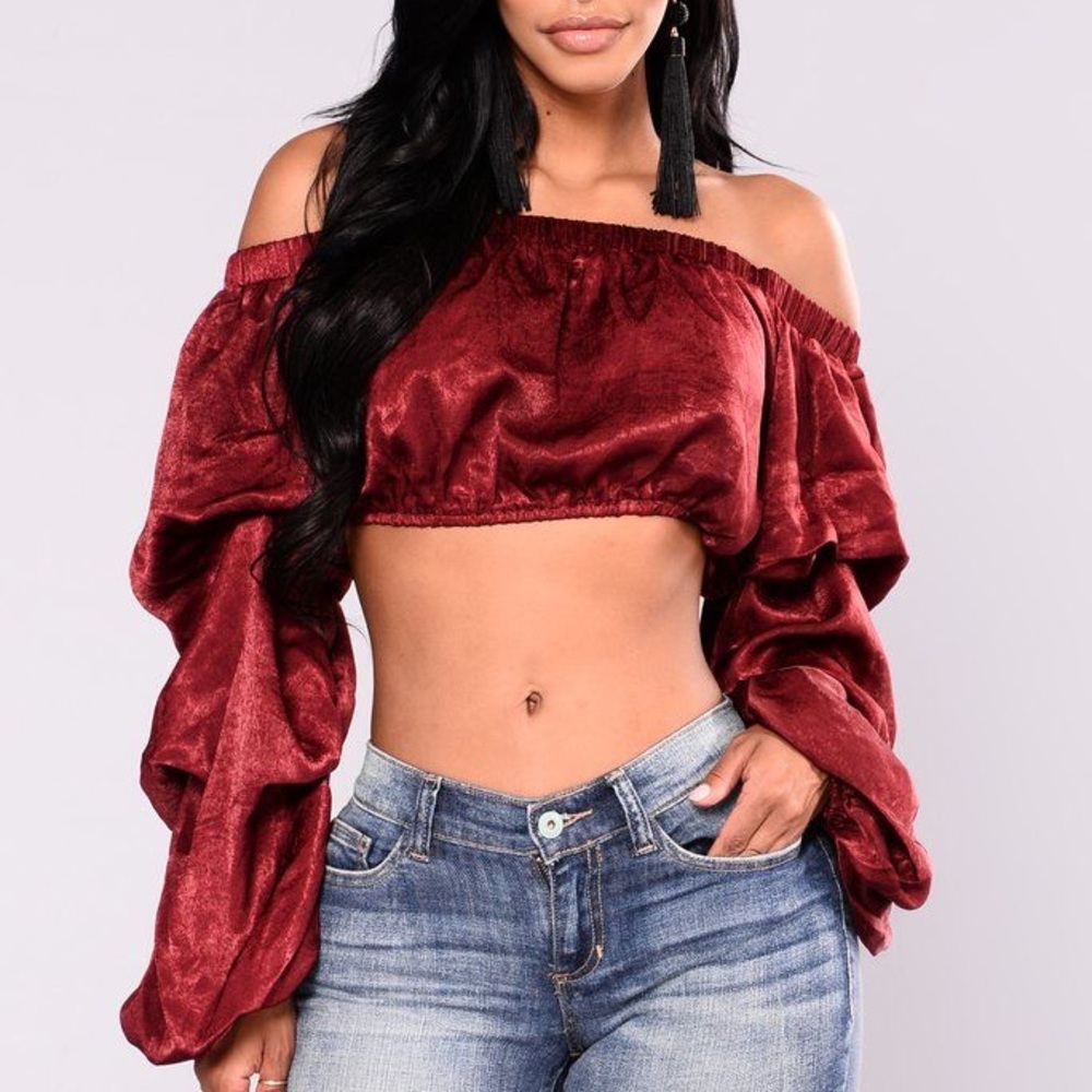 DONATED - Burgundy Fashion Nova Crop Top